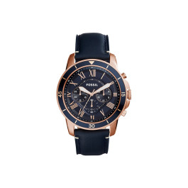 Uhrenarmband Fossil FS5237 Leder Blau 22mm